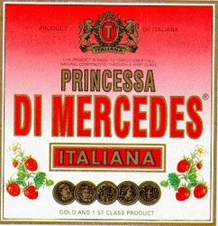 Заявка на торговельну марку № 95123429: princessa, di mercedes, italiana, t; т