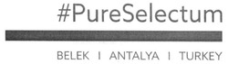 Заявка на торговельну марку № m201712872: #pureselectum; pure selectum; belek; antalya; turkey