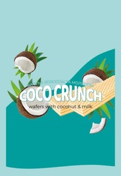 Заявка на торговельну марку № m202609243: вафлі з кокосом та молоком; wafers with coconut & milk; coco crunch