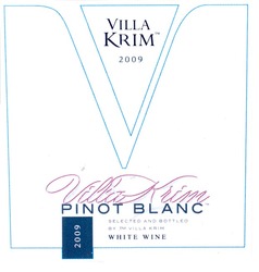 Свідоцтво торговельну марку № 185953 (заявка m201212187): тм; villa krim; 2009; pinot blanc; white wine