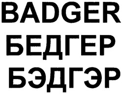 Свідоцтво торговельну марку № 130573 (заявка m200911725): бедгер; бэдгэр; badger