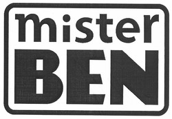 Свідоцтво торговельну марку № 139403 (заявка m201008297): mister ben
