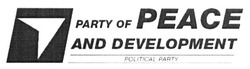 Заявка на торговельну марку № m201609347: party of peace and development; political party