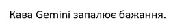 Заявка на торговельну марку № m202415815: кава gemini запалює бажання