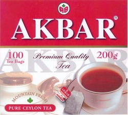 Свідоцтво торговельну марку № 48278 (заявка 2003032772): akbar; premium quality; mountain fresh; pure ceylon tea