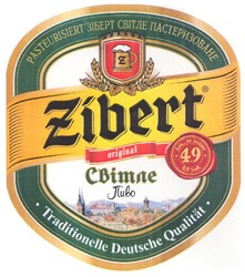 Свідоцтво торговельну марку № 124577 (заявка m200822159): pasteurisiert зіберт світле пастеризоване; zibert original; traditionelle deutsche qualitat; 4,9; світле пиво