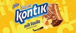 Свідоцтво торговельну марку № 342713 (заявка m202201861): milk vanilla sandwich cookie; super kontik