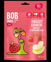 Заявка на торговельну марку № m202305748: фруктовий снек яблучно-полуничний; без глютену; тільки фрукти та ягоди; без доданого цукру; 12+ місяців; bob snail равлик боб baby", "fruit snack apple-strawberry