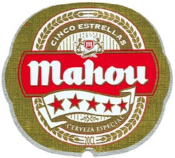Свідоцтво торговельну марку № 96606 (заявка m200706853): cinco estrellas; 1890; mahou; cerveza especial; 20cl