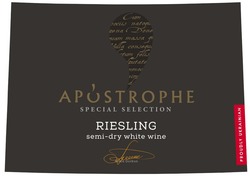 Заявка на торговельну марку № m202119793: anna gorkun; apostrophe; semi-dry white wine; special selection; proudly ukrainian; riesling