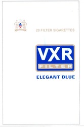Свідоцтво торговельну марку № 120299 (заявка m200816786): 20 filter sigarettes; vxr; elegant blue