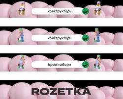 Заявка на торговельну марку № m202022550: rozetka; ігрові набори; конструктори