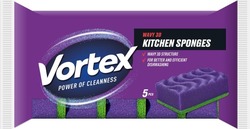 Заявка на торговельну марку № m202603527: 5pcs; for better and efficient dishwashing; wavy 3d structure; kitchen sponges; vortex power of cleanness