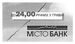 Заявка на торговельну марку № m201516389: до 24,00- річних у гривні; 2400; місто банк