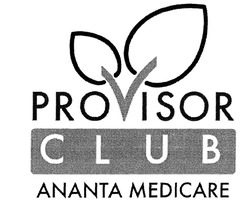 Свідоцтво торговельну марку № 288545 (заявка m201830889): provisor club ananta medicare