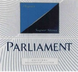 Свідоцтво торговельну марку № 226383 (заявка m201523165): parliament; aqua; super slims; original recessed filter