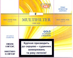 Свідоцтво торговельну марку № 138088 (заявка m201005396): multifilter king size; gold; куріння призводить до серцево-судинних захворювань та раку легенів!; pcs