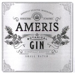 Заявка на торговельну марку № m202125513: expertly selected ingredients; naturales herbis; et fructibus; ameris; botanical; gin; carefully crafted; small batch